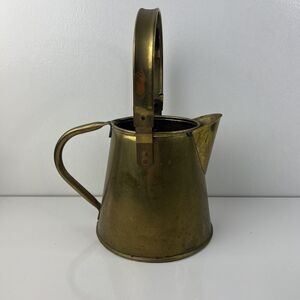 Vintage Brass Flower Pitcher Water Jug 12 inches with Handle